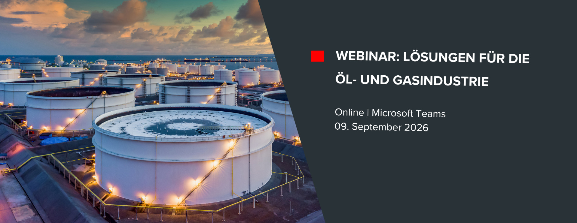 Ankündigung Webinar Lösungen für die Öl- und Gasindustrie