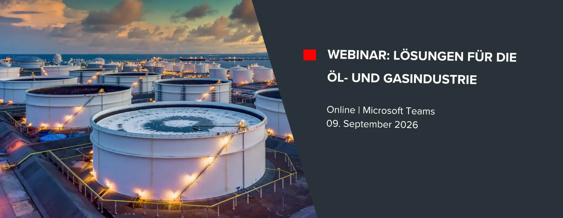 Ankündigung Webinar Lösungen für die Öl- und Gasindustrie