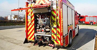 Löschfahrzeug mit FireDos Zumischsystem