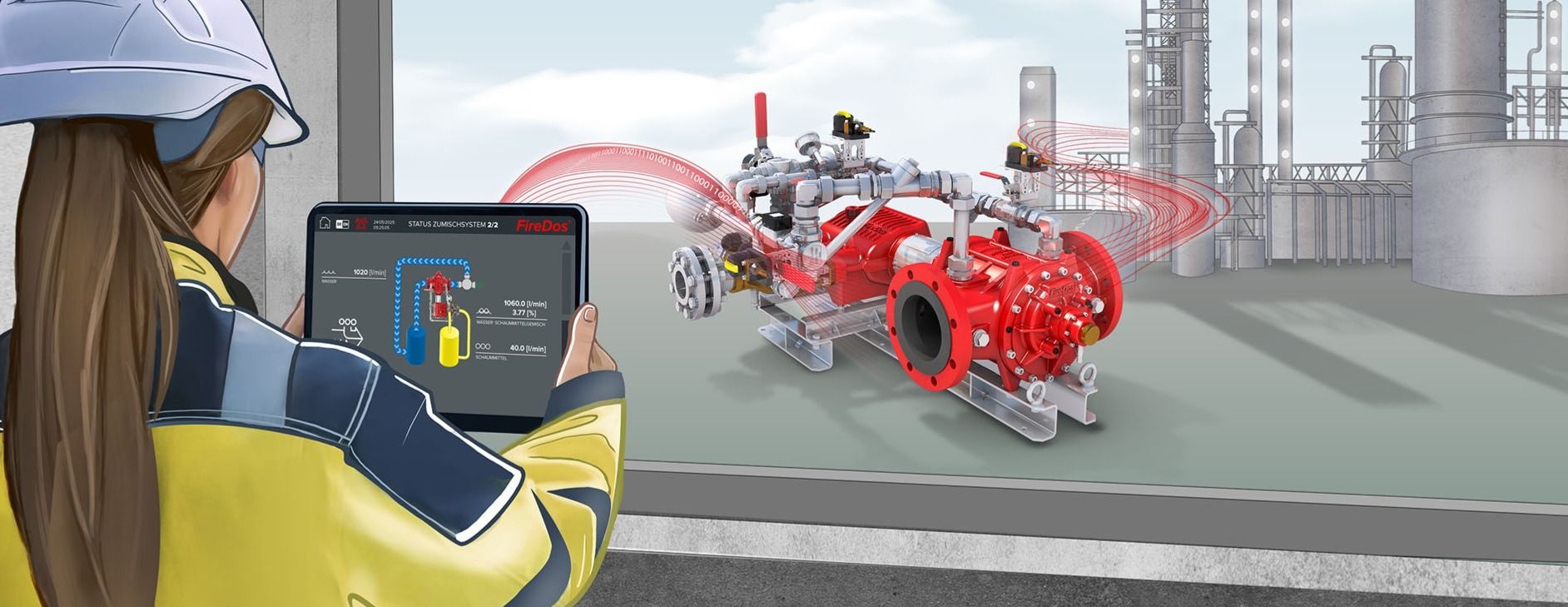 Überwachung eines Zumischsystems mit automatischem Brandschutzsystem