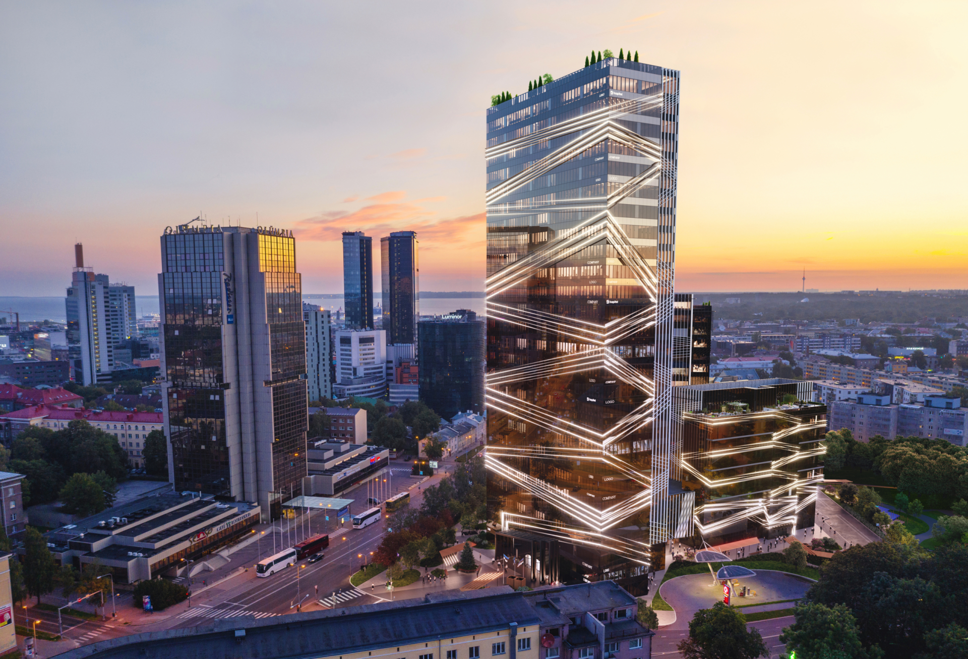Geplanter Hochhauskomplex im Büroviertel Arter quarter von Tallinn, Estland Geplanter Hochhauskomplex im Büroviertel Arter quarter von Tallinn, Estland