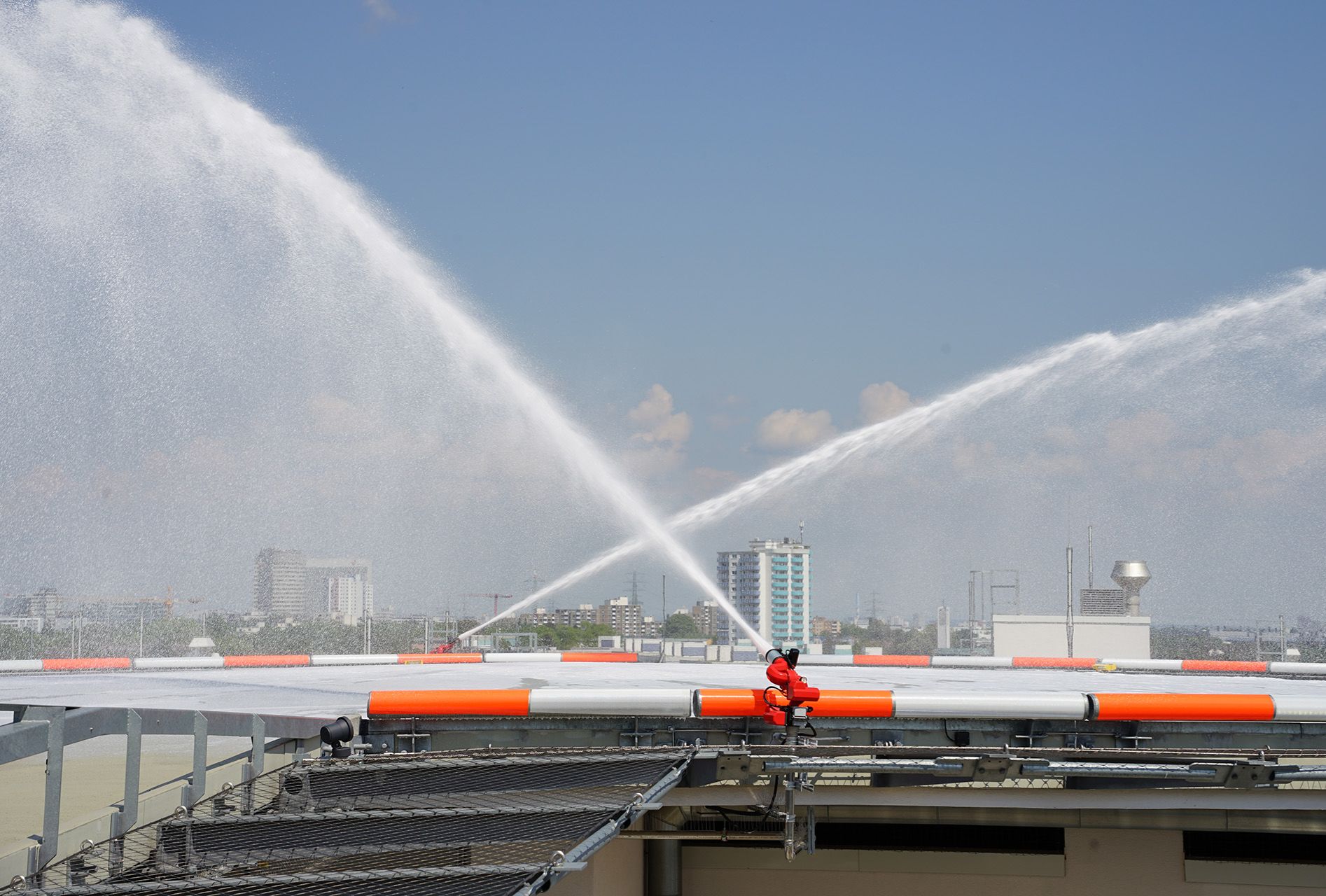 FireDos monitors on a helipad