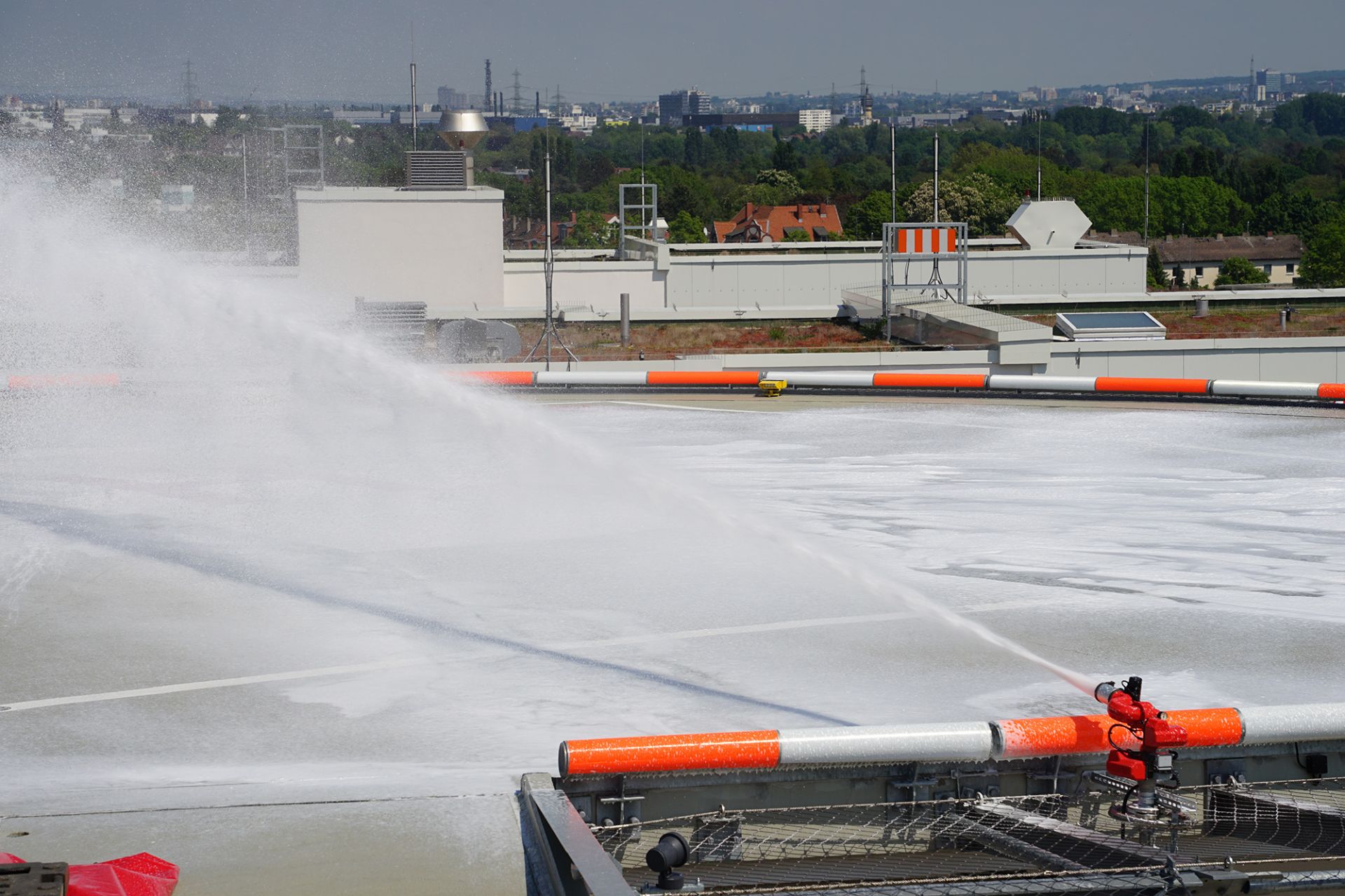 FireDos monitor on a helipad