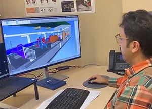 Engineer of Rotaflow planning a fire protection system