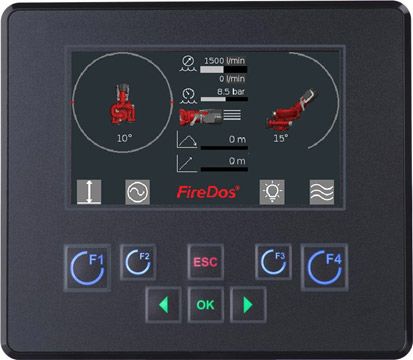 4.3-inch colour display of the FireDos FCON control system