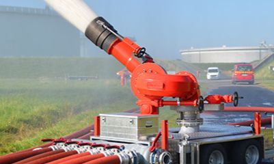 FireDos fire monitor on a trailer