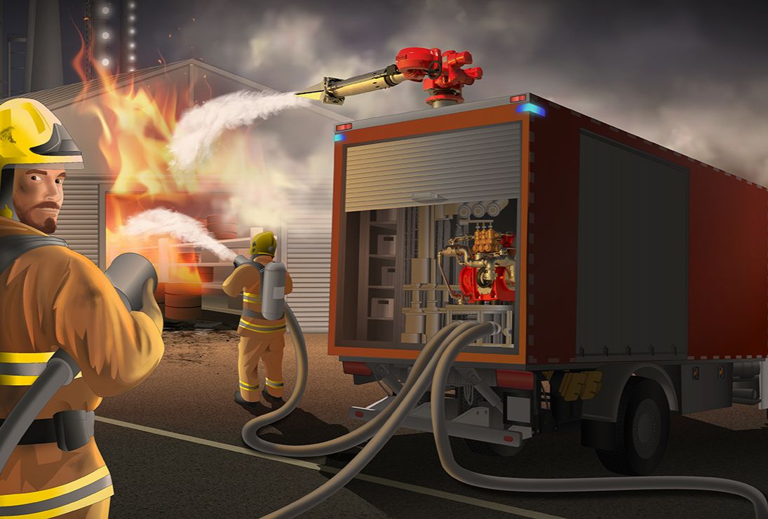 Extinguishing technology for fire brigades
