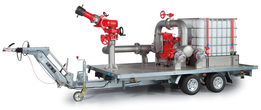 Fire Trailer equipped with FireDos M4 monitor Fire Trailer equipped with FireDos M4 monitor